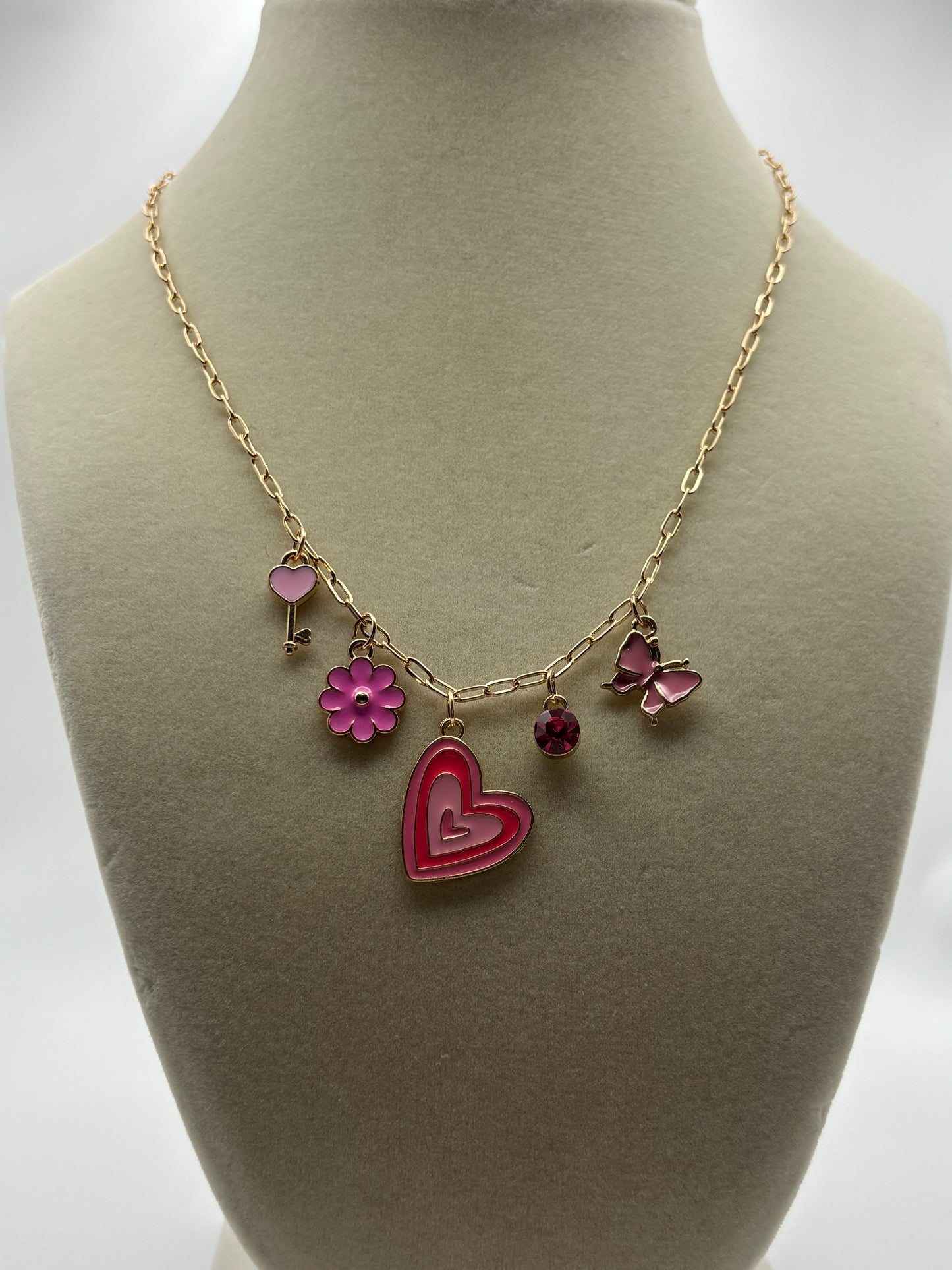 Pink Love Charm Necklace