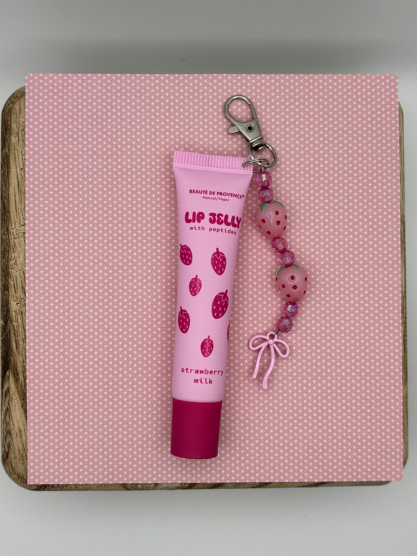 Strawberry Milk Lip Balm Keychain