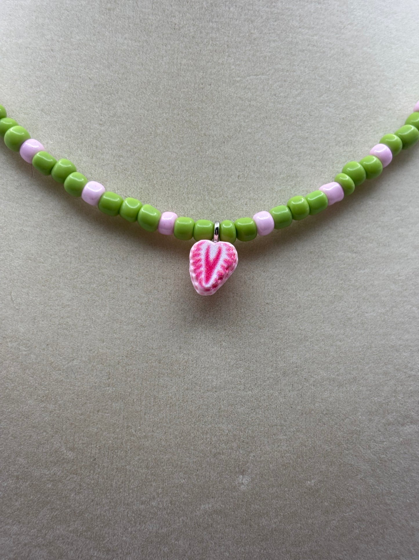 Strawberry Matcha Necklace