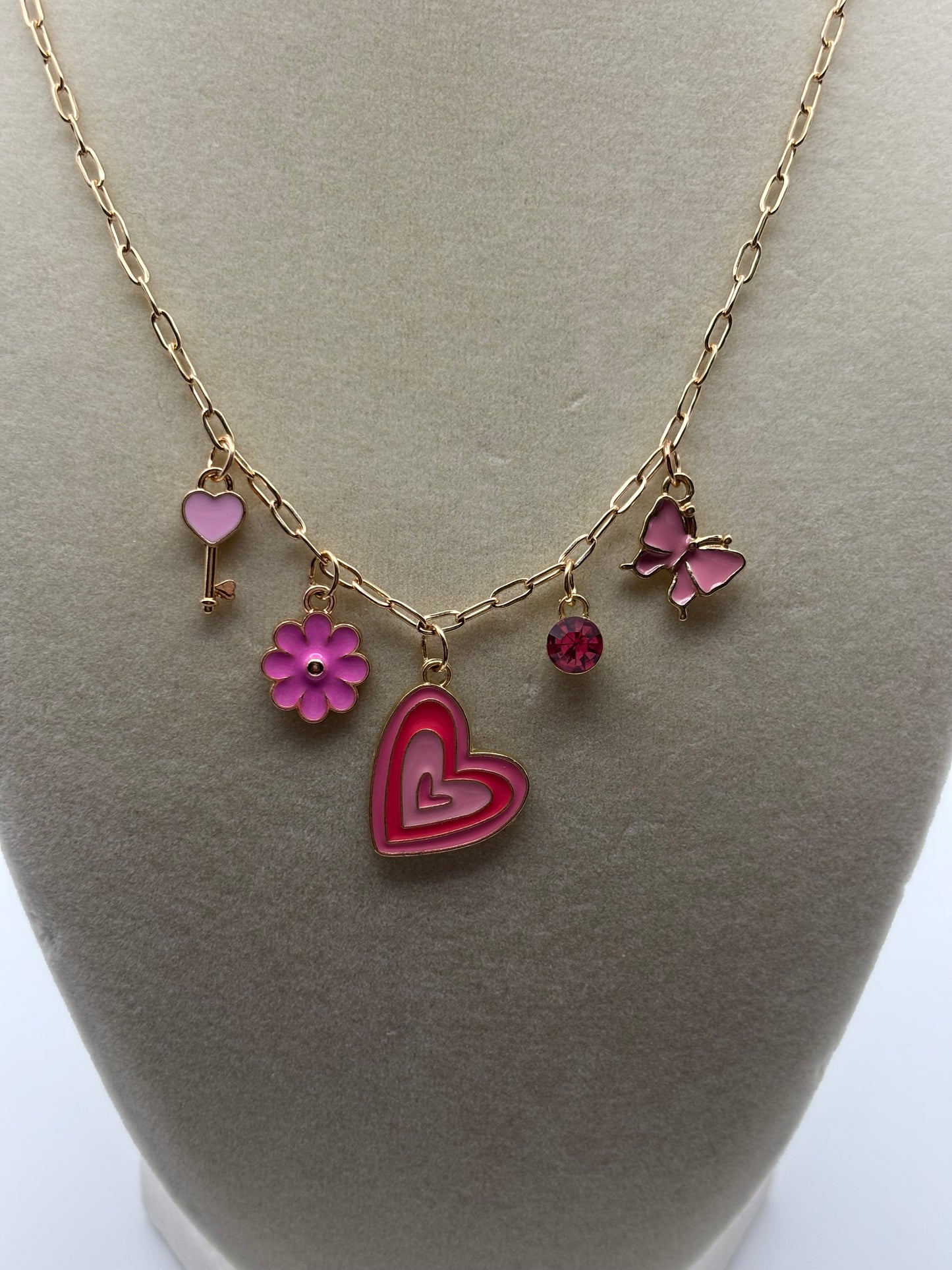 Pink Love Charm Necklace