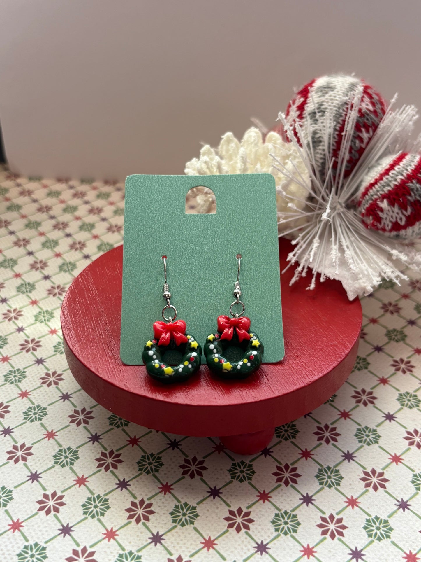 Christmas Wreath Earrings
