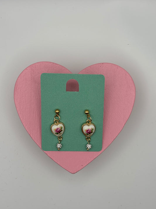 Porcelain Heart Earrings