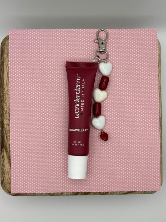 Strawberry Tinted Lip Balm Keychain