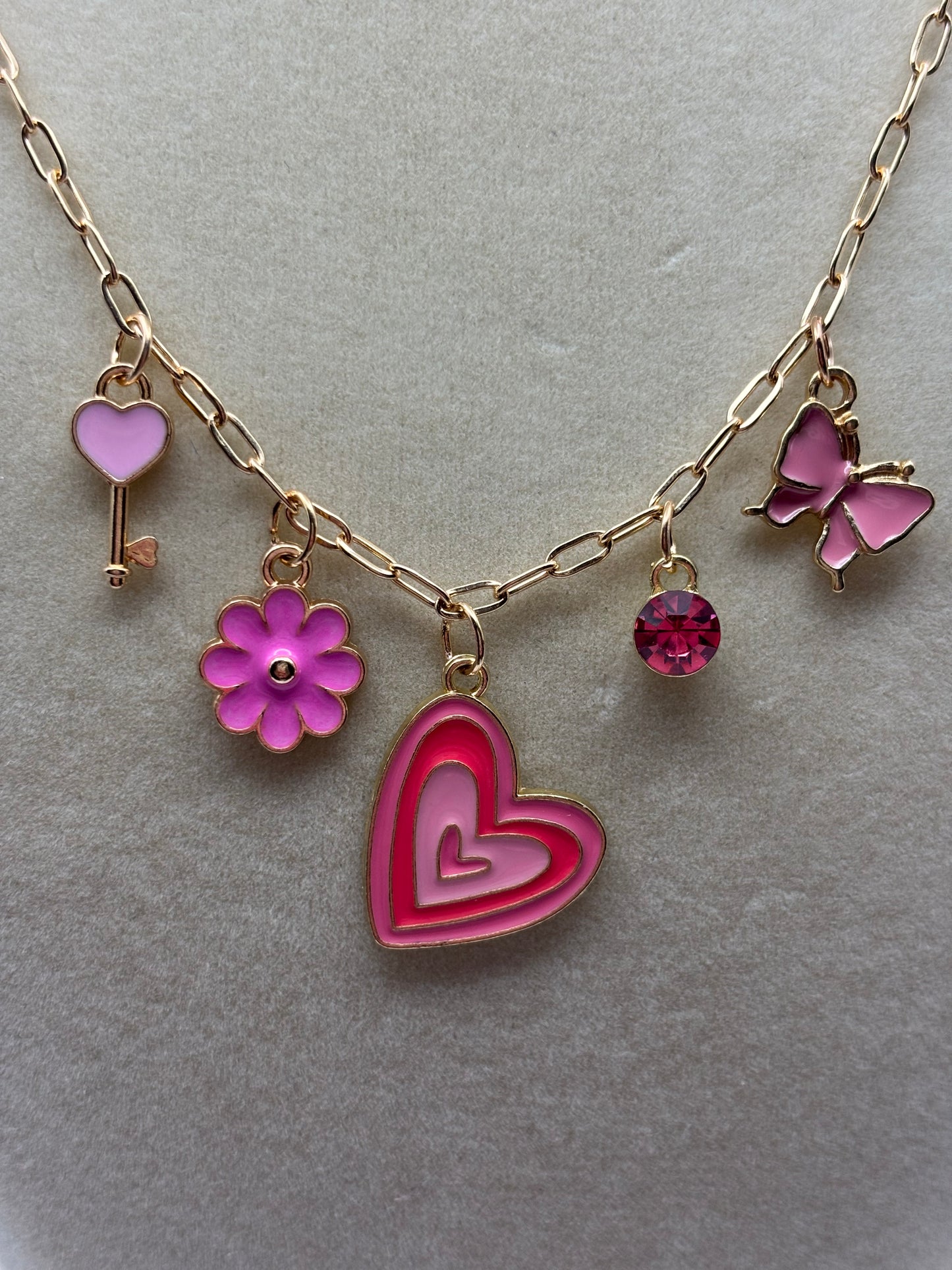 Pink Love Charm Necklace