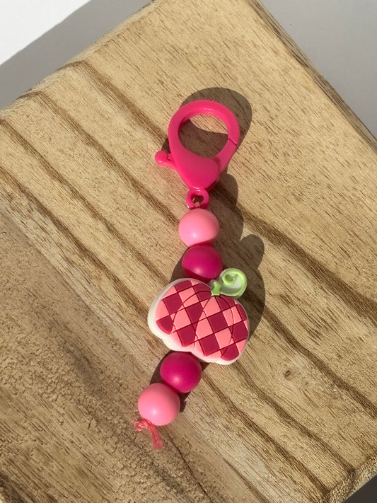 Checkered Pumpkin Keychain