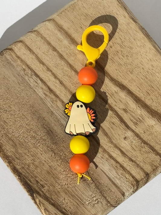 Floral Ghost Keychain