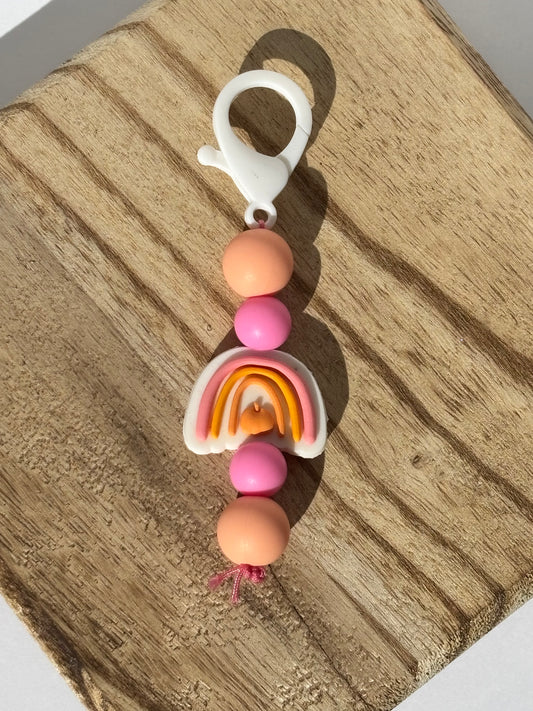 Rainbow Pumpkin Keychain